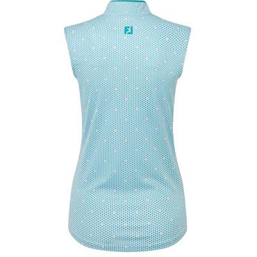 FootJoy Ladies Zip Front Tank Printed Blue - White - Peach